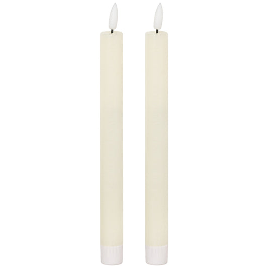 Luxe Collection Natural Glow S/ 2 Ivory LED Dinner Candles