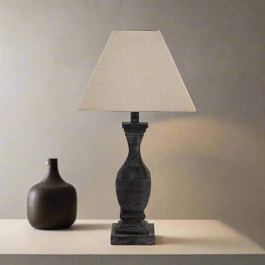 Incia Fluted Wooden Table Lamp