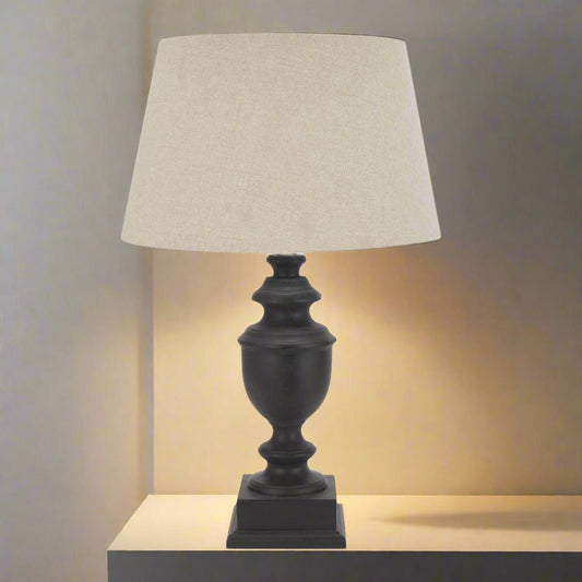 Delaney Collection Grey Urn Lamp With Linen Shade