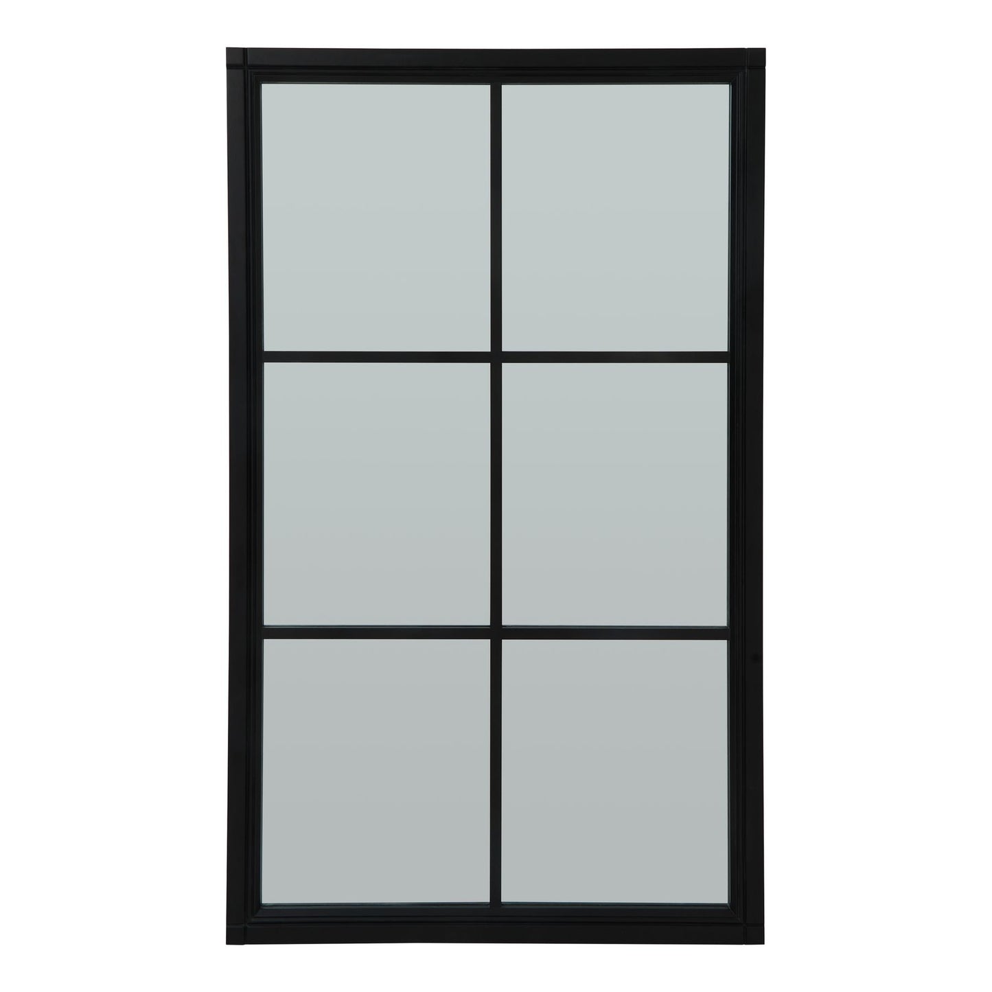 Black Wood Large Window Mirror