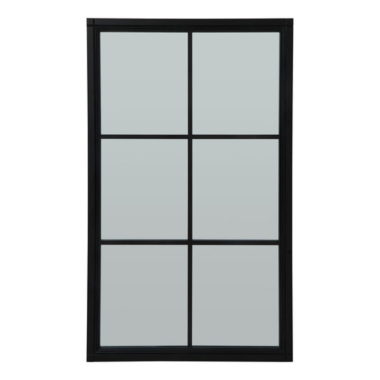 Black Wood Large Window Mirror