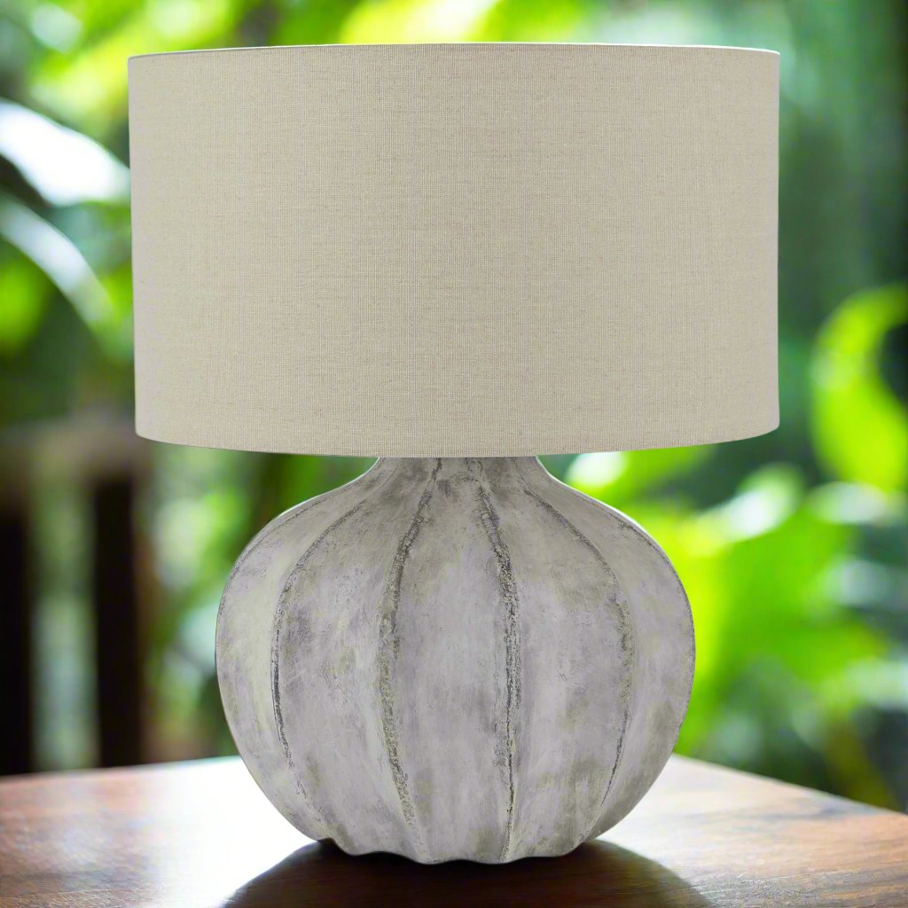 Darcy Antique White Flute Lamp