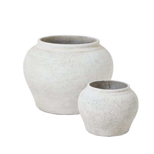 Ordo Lyme White Set Of 2 Planters