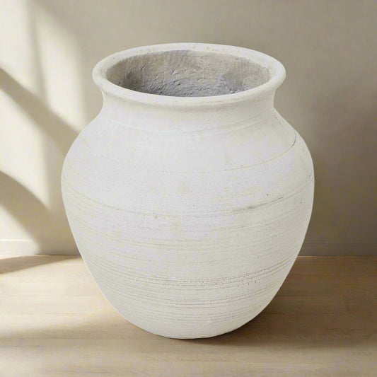 Hellenic Medium Lyme White Planter Pot