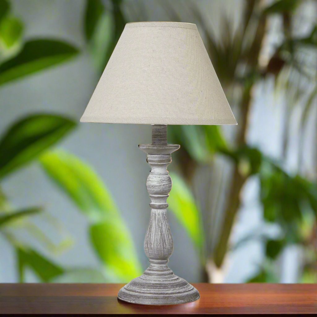 Augusta Column Table Lamp With Linen Shade