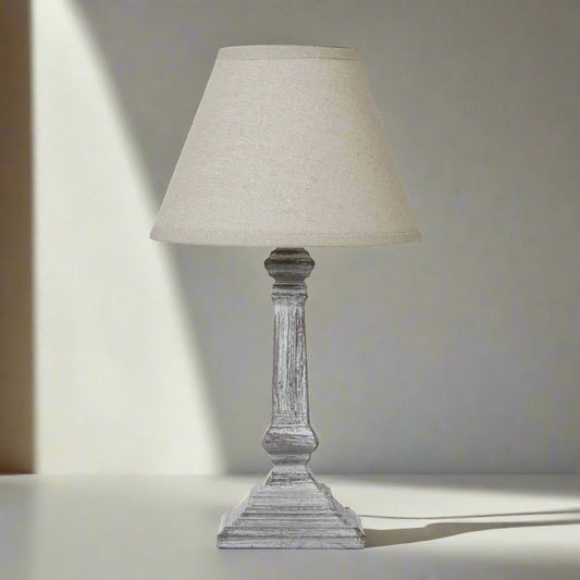 Capsa Column Table Lamp With Linen Shade