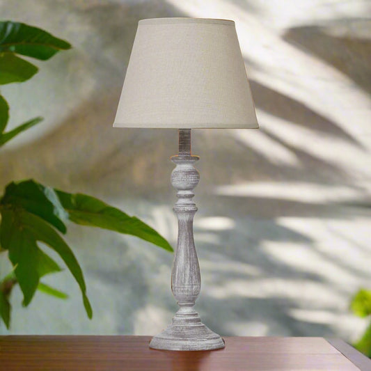 Dunum Column Table Lamp With Linen Shade