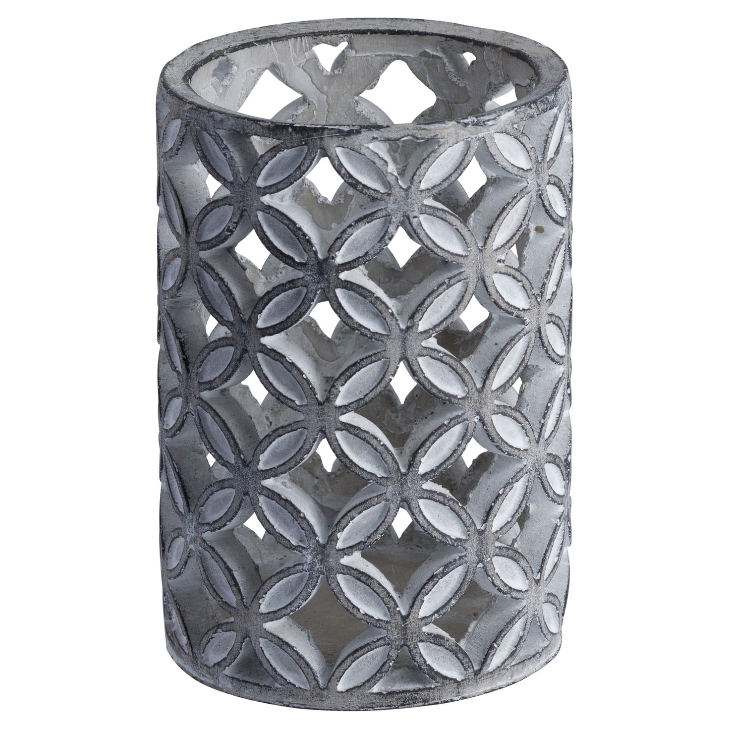 Large Geometric Stone Candle Hurricane