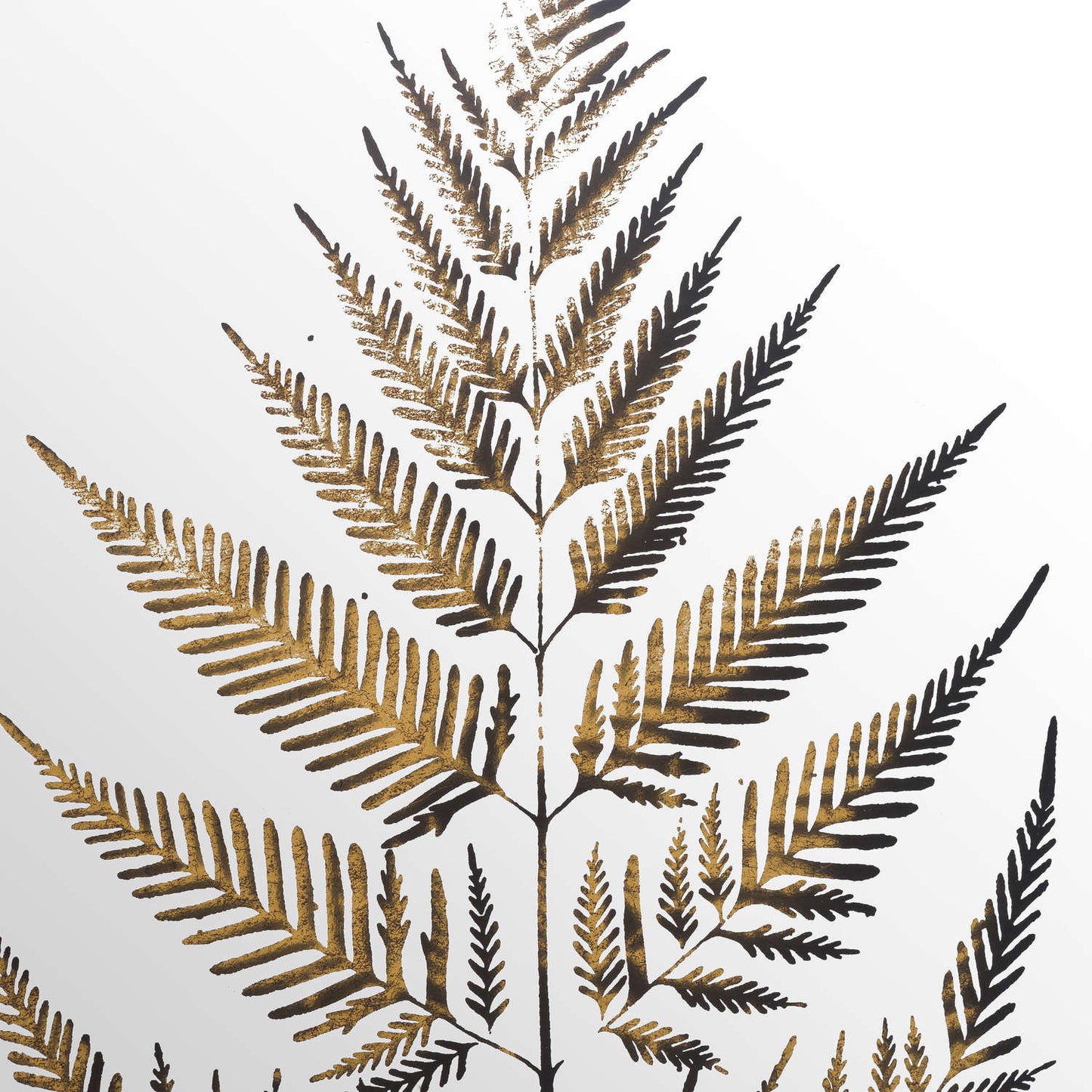 Metallic Mirrored Brass Fern Wall Art