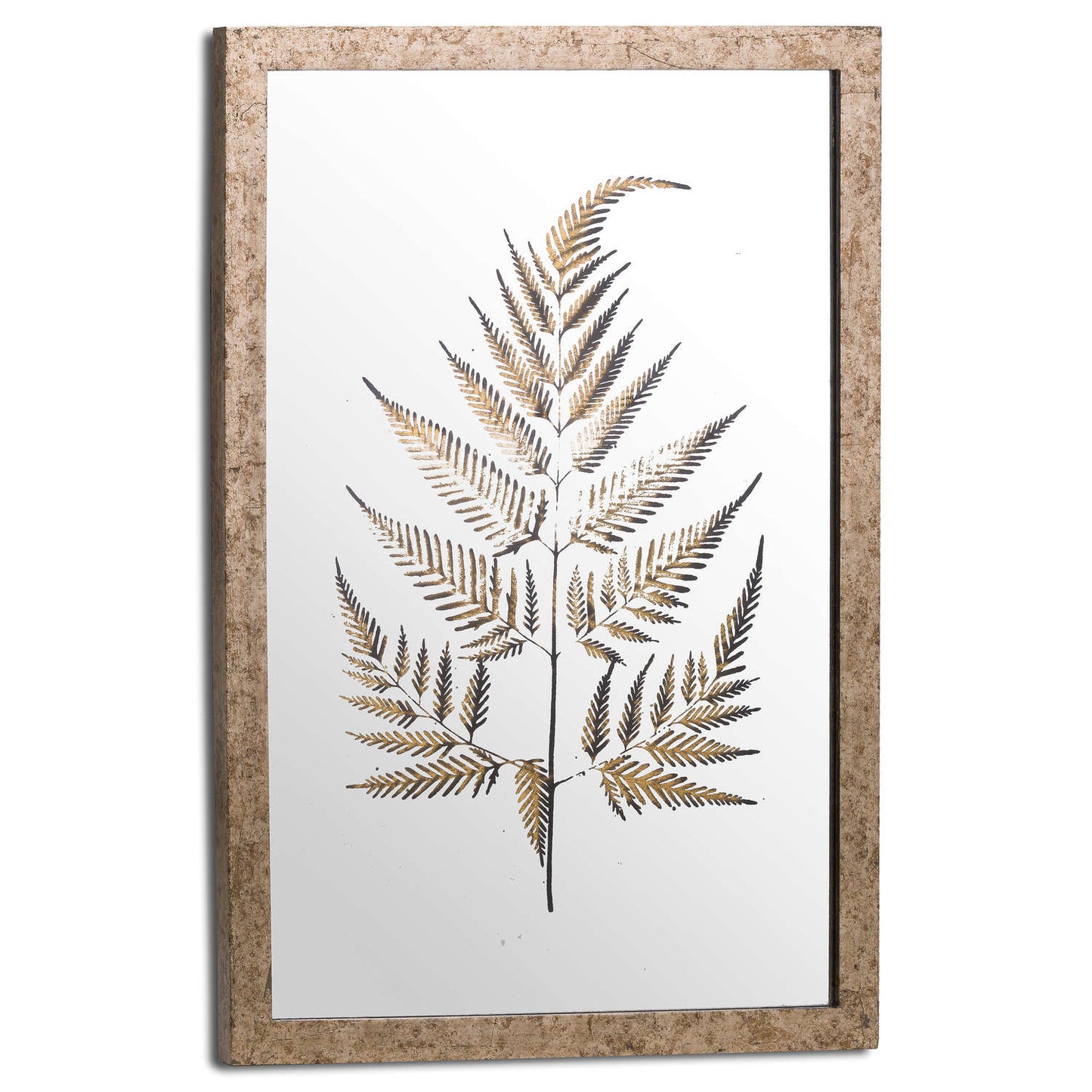 Metallic Mirrored Brass Fern Wall Art