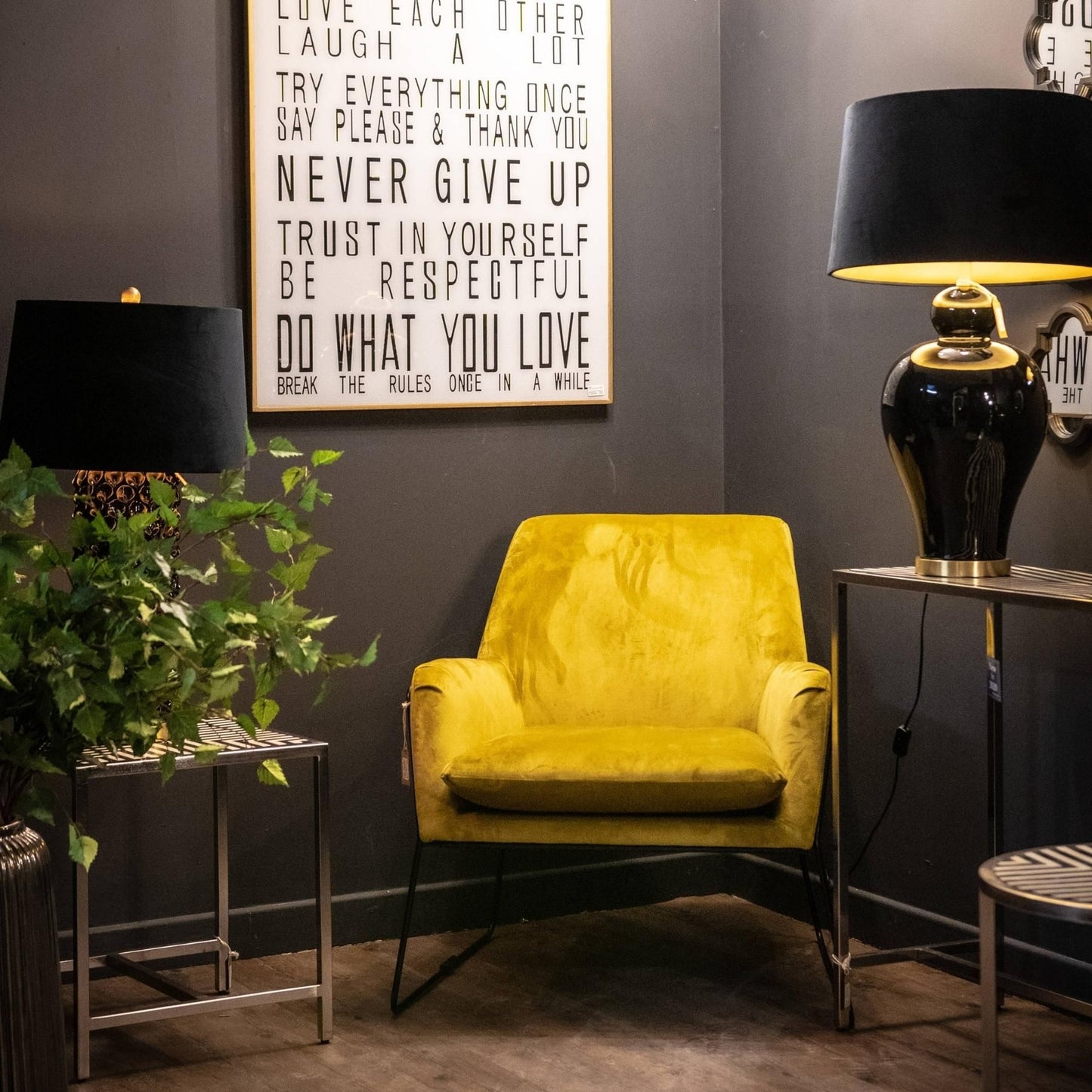 Eva Framed Mustard Velvet Club Chair