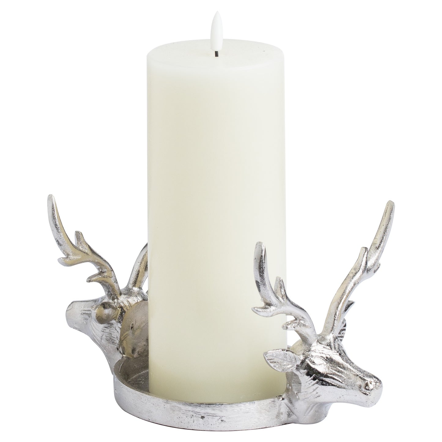 Farrah Collection Silver Large Stag Candle Holder