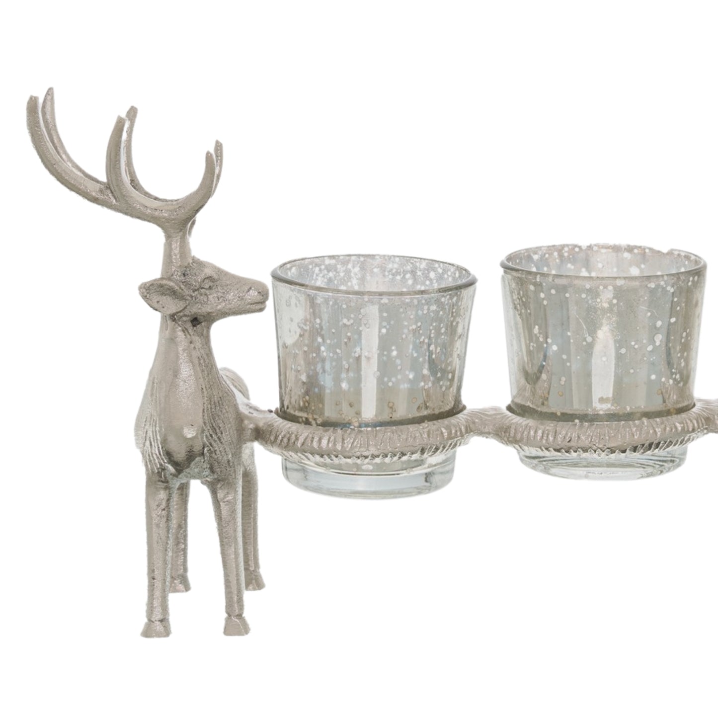 Silver Stag Triple Tealight Holders