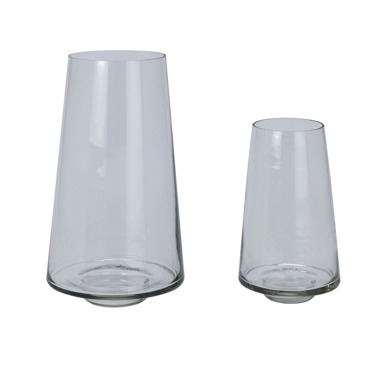 Clear Glass Tapered Vase