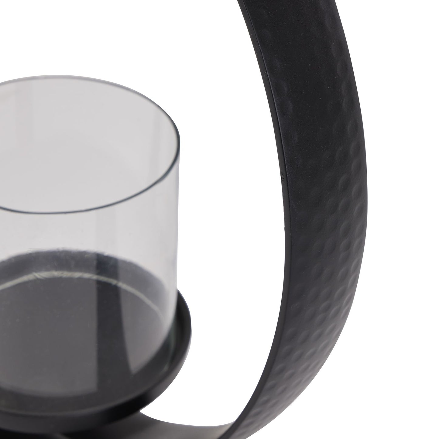 Black Hoop Large Hurricane Lantern